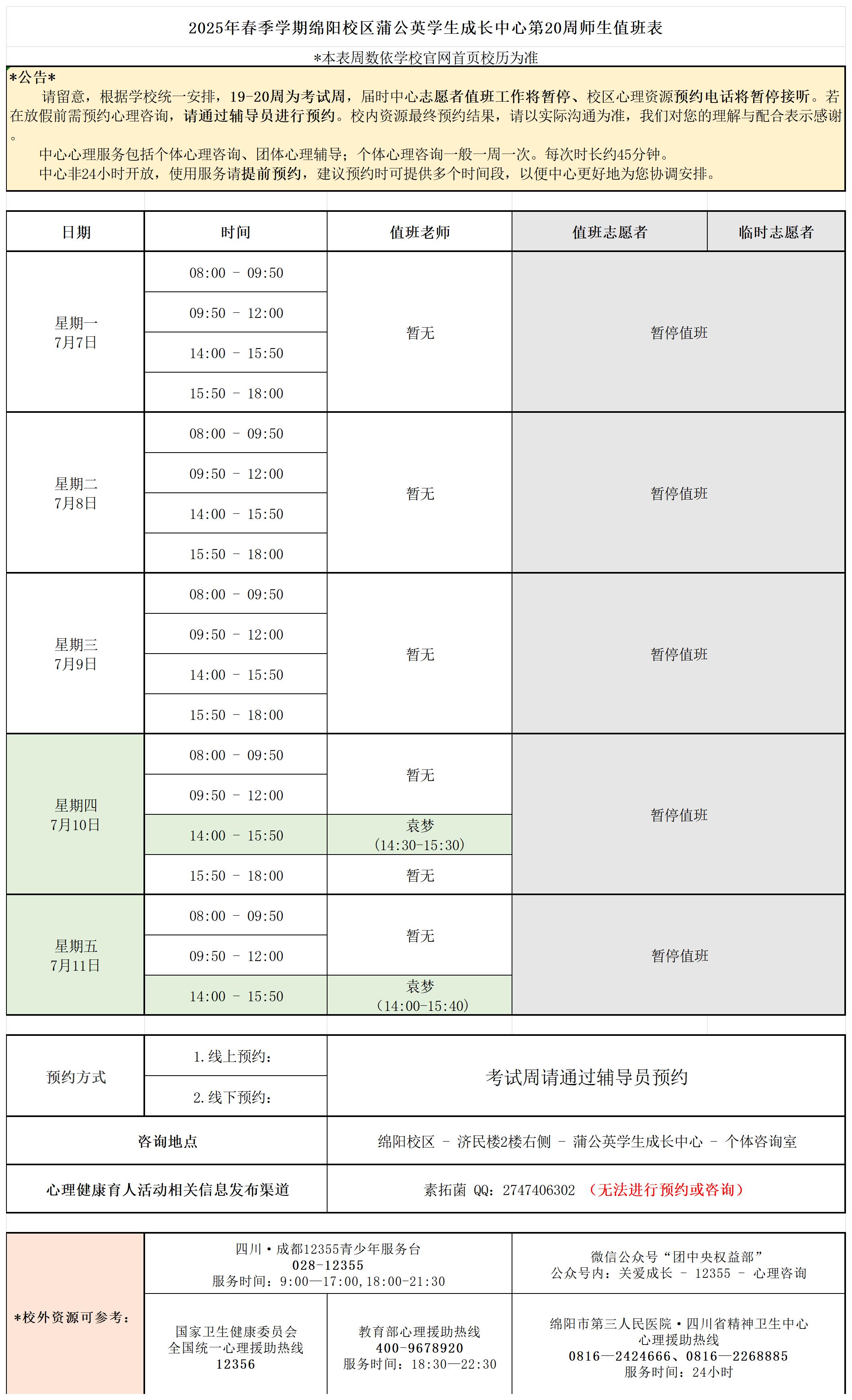 蒲公英学生成长中心2025年春季学期第20周师生值班表_Sheet1.jpg